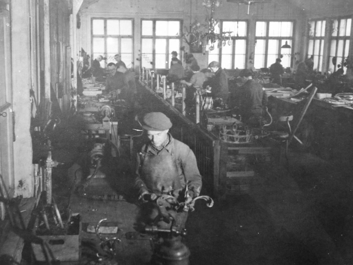 Workers in the factory workshop