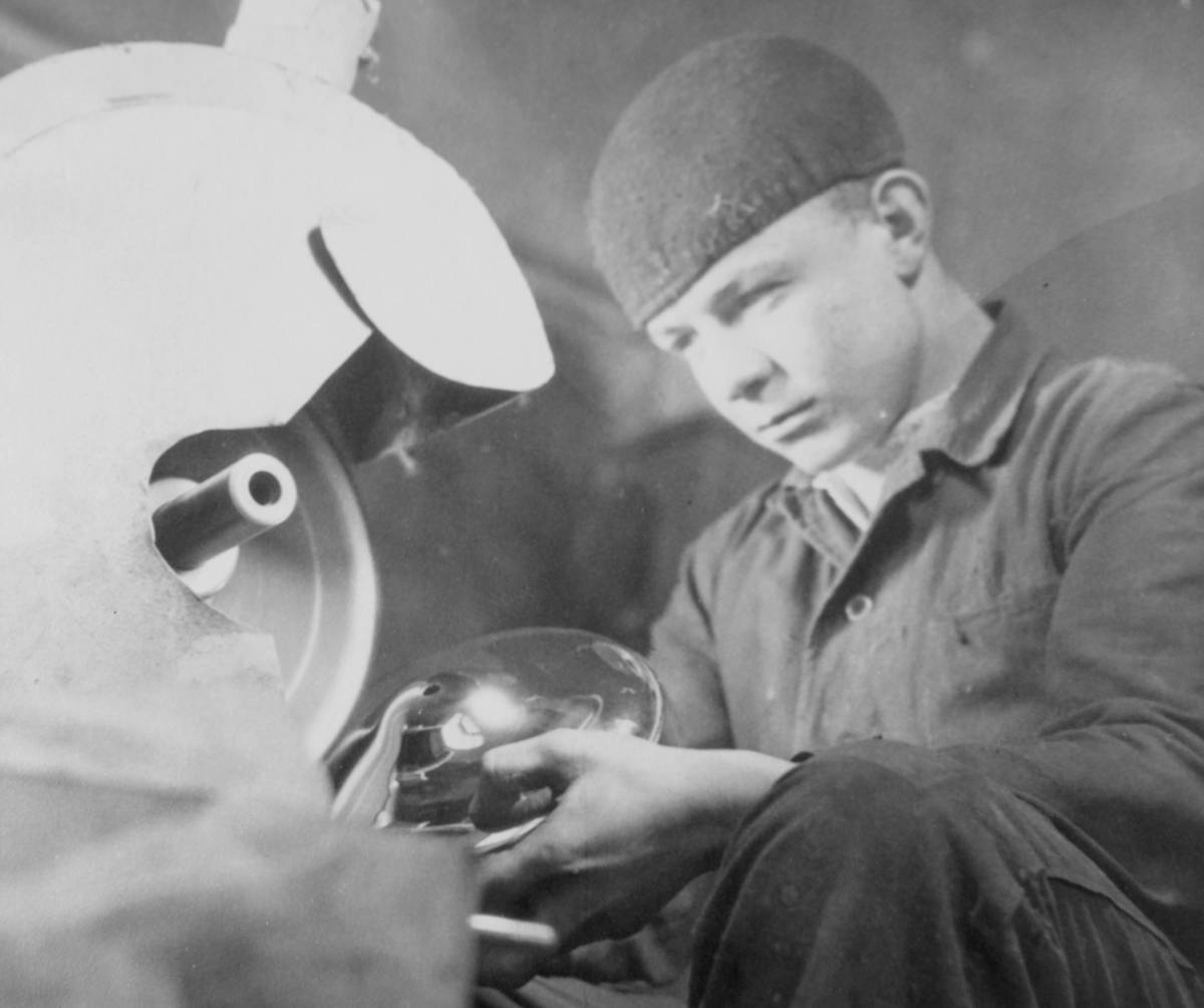 Young worker at a machine