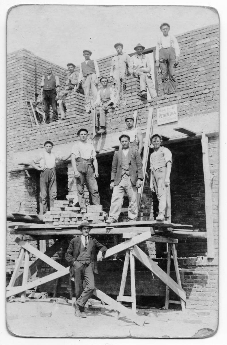 Workers at the construction site